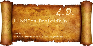Lukács Domicián névjegykártya